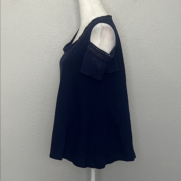 Anthropologie Akemi + Kim Cold Shoulder Swing Top Blue Size XS - Picture 5 of 8